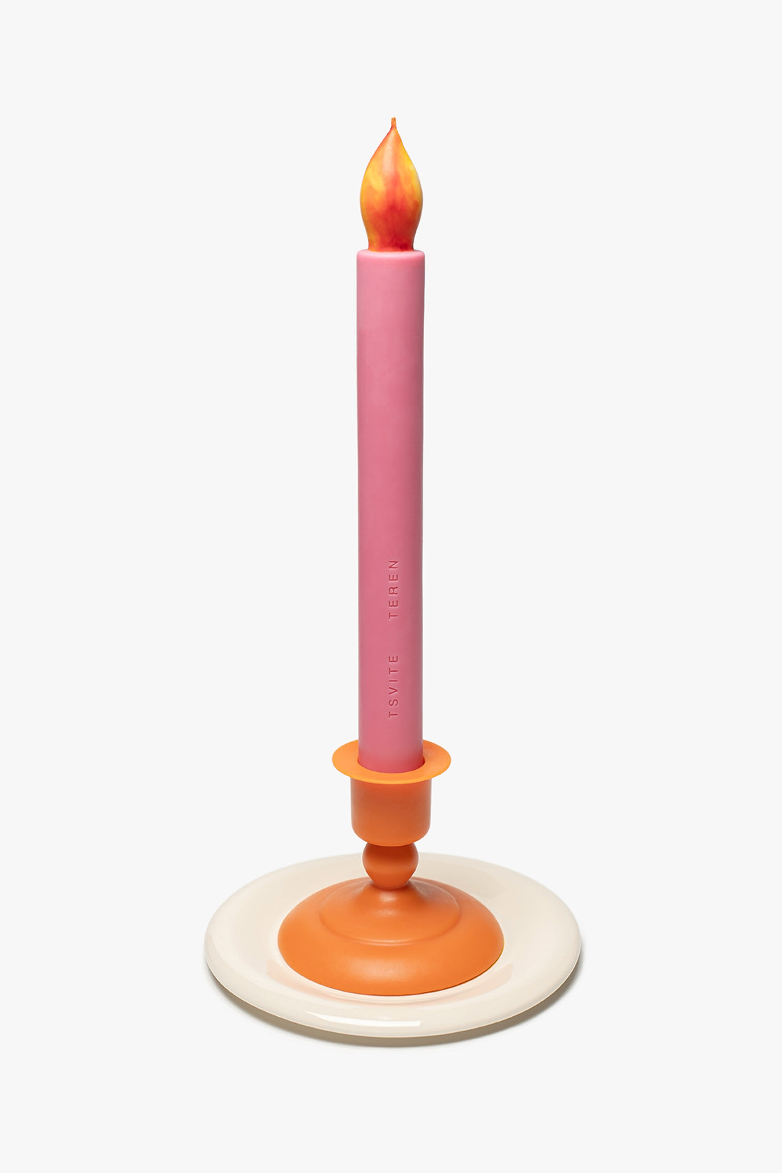 Soporte para vela LUMIÈRE naranja HOHO