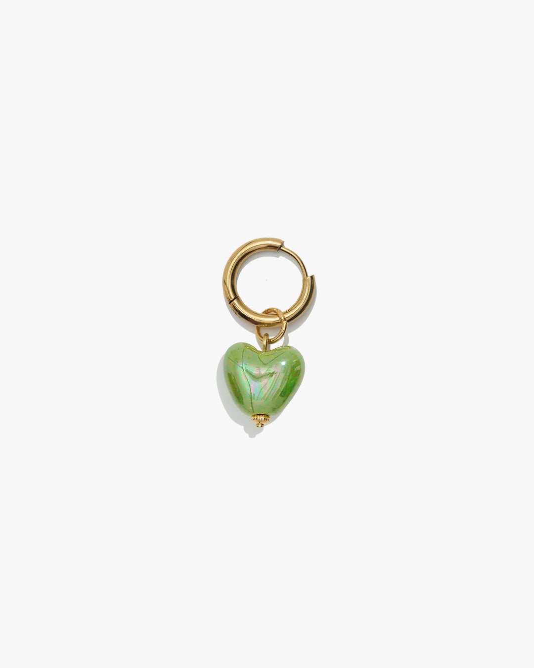 Pendiente individual SKARB corazón pequeño verde