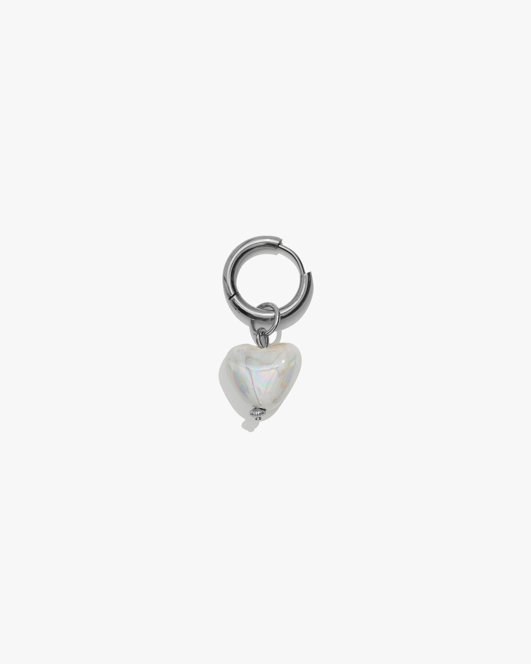 Pendiente individual SKARB corazón pequeño blanco