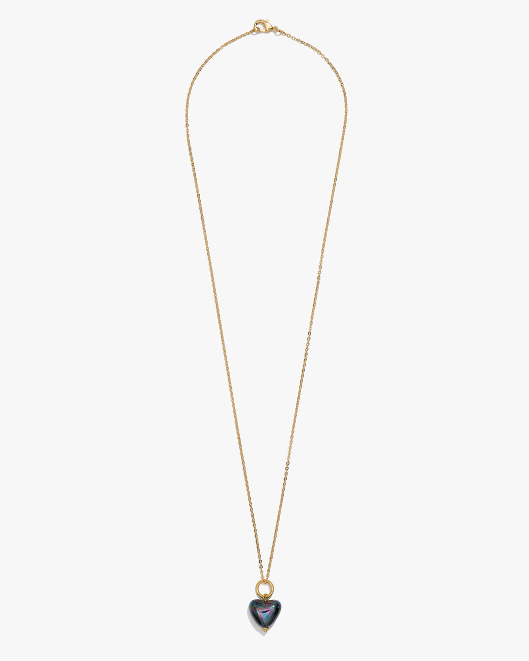 Pendentif SKARB petit cœur noir sur chaîne