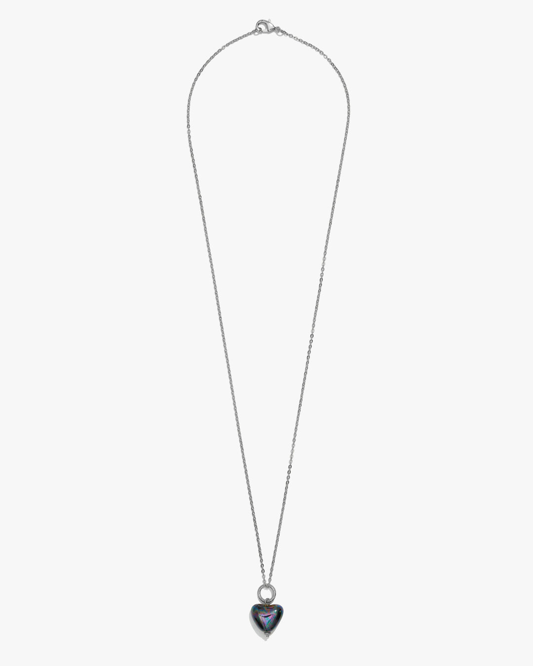 Pendentif SKARB petit cœur noir sur chaîne